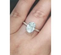 Faith Diamonds 18ct Yellow Gold with Platinum Head 2.30ct Total D/E Colour Oval Cut Solitaire with Diamond Setting & Diamond Shoulders LAB Grown D