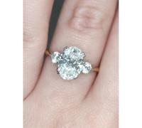 Faith Diamonds 18ct Yellow Gold with Platinum Head 2.40ct Total D/E Colour Oval & Round Brilliant Three Stone with Hidden Halo LAB Grown Diamond C