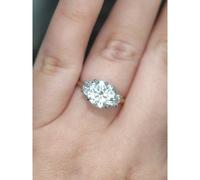 Faith Diamonds 18ct Yellow Gold with Platinum Head 2.41ct D/E Colour Total Round Brilliant & Mixed Cut Trilogy LAB Grown Diamond Certified Ring