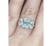 Faith Diamonds 18ct Yellow Gold with Platinum Head 3.47ct Total D/E Colour Oval Cut Three Stone LAB Grown Diamond Certified Ring