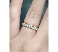 Faith Diamonds 9ct Yellow Gold 0.50ct Total D/E Colour Round Brilliant Cut Channel Set LAB Grown Diamond Certified Ring