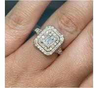 Faith Diamonds 9ct Yellow Gold 1.00ct Baquette Halo Diamond Ring