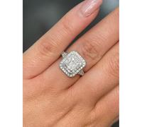 Faith Diamonds Platinum 1.00ct Total Illusion Set with Split Diamond Shoulders Ring