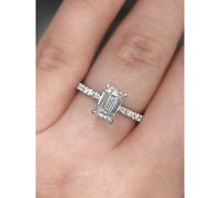 Faith Diamonds Platinum 1.44ct D/E Colour Emerald Cut Solitaire LAB Grown Diamond Ring Certified