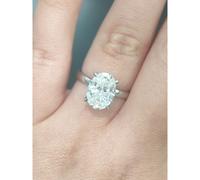 Faith Diamonds Platinum 3.15ct D/E Colour Total Oval Cut Solitaire with Hidden Halo LAB Grown Diamond Certified Ring