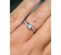 Faith Diamonds Platinum Total 0.50ct Round Brilliant Solitaire & Twist Shoulders Diamond Ring
