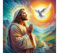 Faith Dove River Jigsaw Puzzle 90 Pieces 30x30cm/12x12inch, Difficult jigsaw puzzles for Adults 90, Beautiful Art work, Great Festive Puzzle Gift for Men/Women