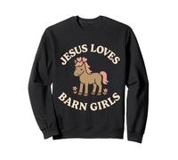 Faith Driven Equestrian Love Jesus And Horses Barn Mom Vibe Sweatshirt