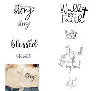 Faith Dtf Transfers Ready to Press Iron On Transfer Heat Transfer Patches Iron On Decals for T-Shirts Clothing Design Washable Heat Press Decal 10pcs Decoration Applique