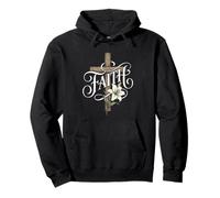 Faith Easter Lily and Christian Cross Pullover Hoodie