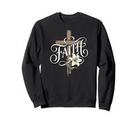 Faith Easter Lily and Christian Cross Sweatshirt