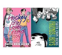 Faith Erin Hicks Finding Your Place Collection: Hockey Girl Loves Drama Boy & Friends With Boys - Two Graphic Novels About the High School Search for Belonging (2-Book Set)
