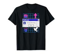 Faith.exe Running Faithwave Christian Vaporwave Aesthetic T-Shirt