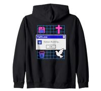 Faith.exe Running Faithwave Christian Vaporwave Aesthetic Zip Hoodie