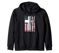 Faith Family Farming Christian Proud Father Farmer Zip Hoodie