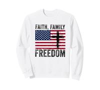 Faith family freedom american flag patriot USA Christian Sweatshirt