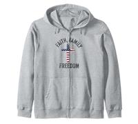 Faith family freedom american flag patriot USA Christian Zip Hoodie