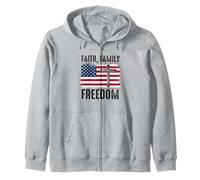 Faith family freedom american flag patriot USA Christian Zip Hoodie