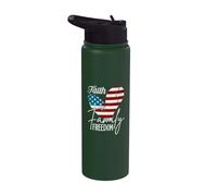 Faith Family Freedom American Flag Stainless Steel Insulated Water Bottle