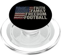 Faith Family Freedom Football - Vintage American Flag Player PopSockets PopGrip for MagSafe