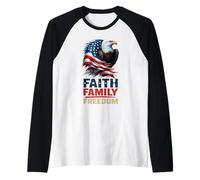 Faith Family Freedom USA Independence 250th Anniversary Raglan Baseball Tee