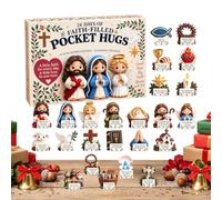 Faith-Filled Pocket Hugs Advent1 Calendar, 24 Day 2D Acrylic Charms Set | Inspirational Cards, Daily Pocke1t Hug Design, For Christian Encouragement, Window, Car Mirror And Backpack Decor