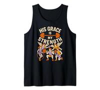 Faith Fitness His Grace is My Strength Cool Mens Bible Verse Tank Top