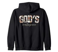 Faith Floral Varsity Boho Chamomile Text God's Zip Hoodie