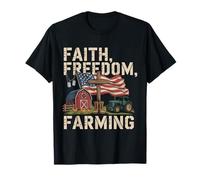 Faith Freedom Farming Patriotic Christian Veteran T-Shirt