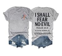 Faith Freedom October 14 Shirt I Shall Fear No Evil Tshirt Christian Faith Freedom T-Shirt Unisex Grey