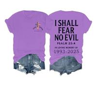 Faith Freedom October 14 Shirt I Shall Fear No Evil Tshirt Christian Faith Freedom T-Shirt Unisex Light Purple
