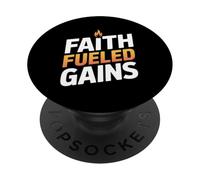 Faith Fueled Gains Christian Gym Fitness Motivation PopSockets Adhesive PopGrip