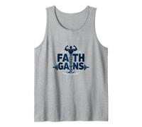 Faith Gains: Spiritual Strength for Christian Athletes Tank Top, Men, Heather Grey, S