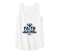 Faith Gains: Spiritual Strength for Christian Athletes Tank Top, Women, White, XXL