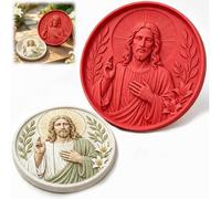 Faith Garden Art Reusable Mold, Jesus Virgin Mary Stepping Stone Molds, DIY Concrete Stepping Stones Mold, for Patio Pathway Decor, Prayer Garden Crafts & Handmade Gifts，Jesus