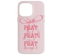 Faith Girl Christian Prayer Aesthetic Pink Bow Case for iPhone 14 Pro Max