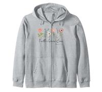 Faith Grace Love and Vintage Floral Bible Scripture Zip Hoodie