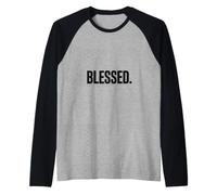 Faith Gratitude Christian Blessed. Minimalist Raglan Baseball Tee