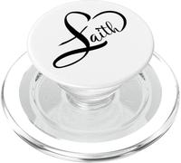 Faith Heart Christian Design - Heart Shaped Faith Typography PopSockets PopGrip for MagSafe