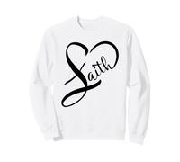 Faith Heart Christian Design - Heart Shaped Faith Typography Sweatshirt