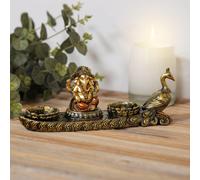 Faith & Hope Bronze Effect Resin Tea Light Holder - Ganesh