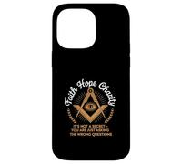 Faith Hope Charity Freemason Eye Masonic Quote Case for iPhone 14 Pro Max