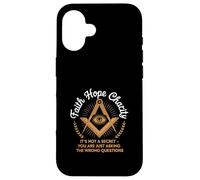 Faith Hope Charity Freemason Eye Masonic Quote Case for iPhone 16