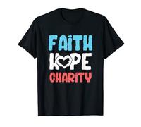 Faith Hope Charity Heart Help Volunteering Kindness Donation T-Shirt