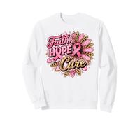 Faith Hope Cure Breast Cancer Awareness Ribbon Sweatshirt