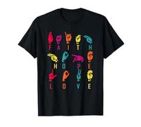 Faith Hope Love ASL American Sign Language Deaf Awareness T-Shirt