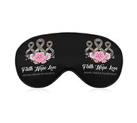 Faith Hope Love Brain Cancer Awareness Sleep Masks Eye Cover Blackout with Adjustable Elastic Strap Night Blindfold for Women Men Yoga Travel Nap