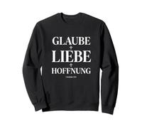 Faith Hope Love Christian Cross Bible Verse Outline Sweatshirt