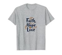 Faith Hope Love Christian Inspirational Quote Anchor Heart T-Shirt, Men, Heather Grey, 6XL