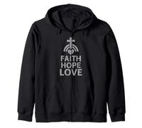 Faith | Hope | Love - Christianity Bible God Saves Humanity Zip Hoodie